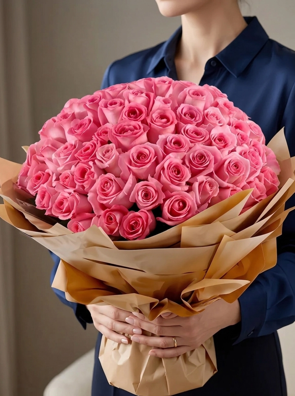 101 Adet Pembe Gül Buketi