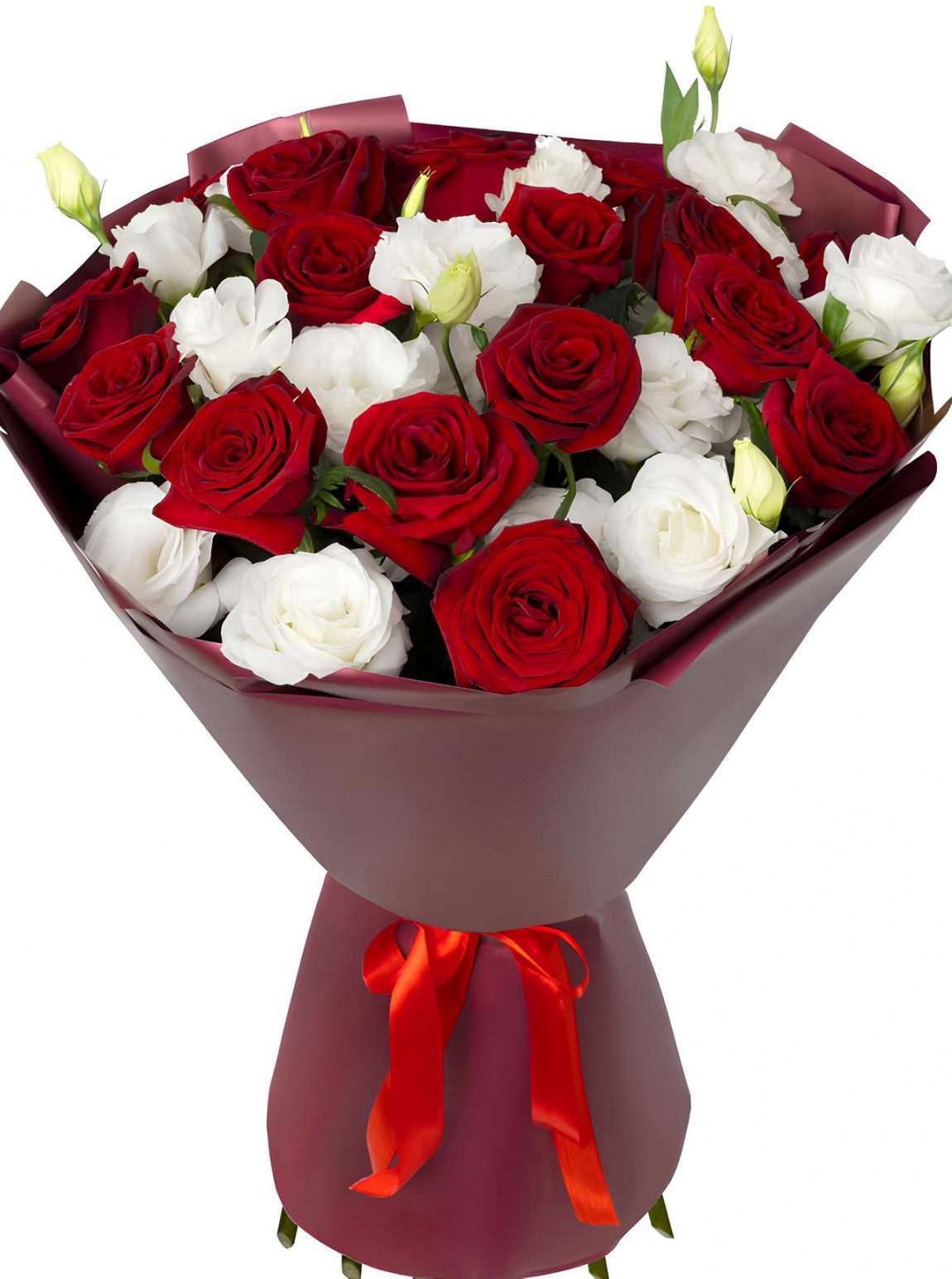 17 Kırmızı Gül Ve Lisyantus Buketi