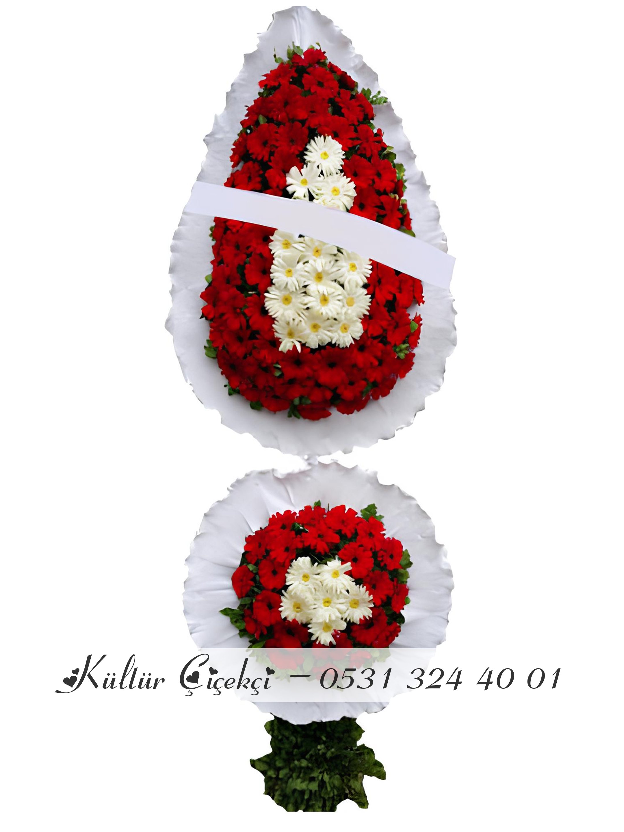 2 Katlı Düğün Çiçeği Çelenk