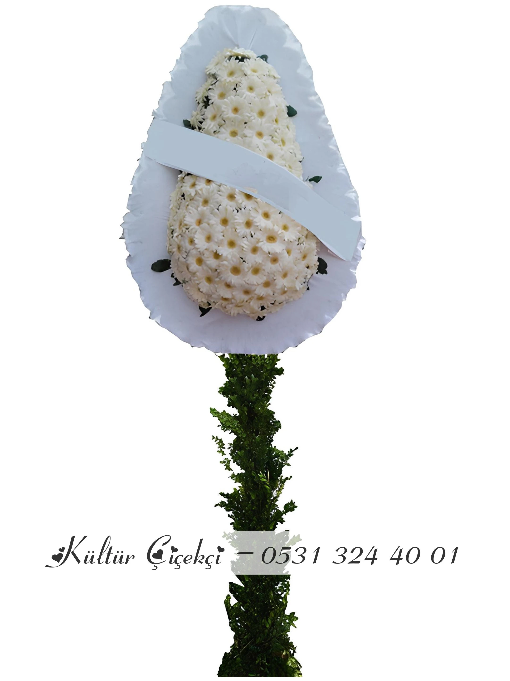 Beyaz Gerbera Çelenk