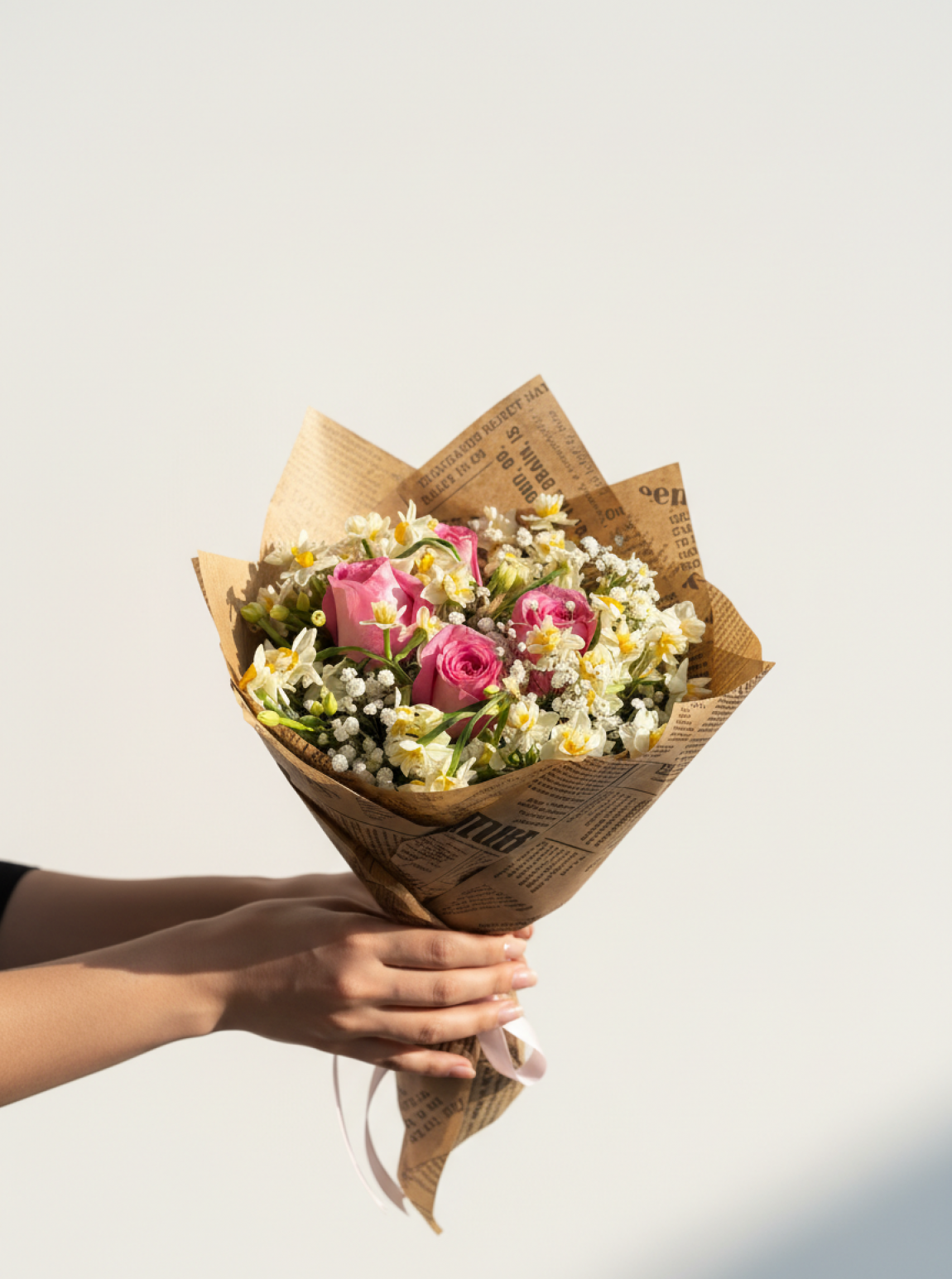 Pembe Güllü Nergis Buketi