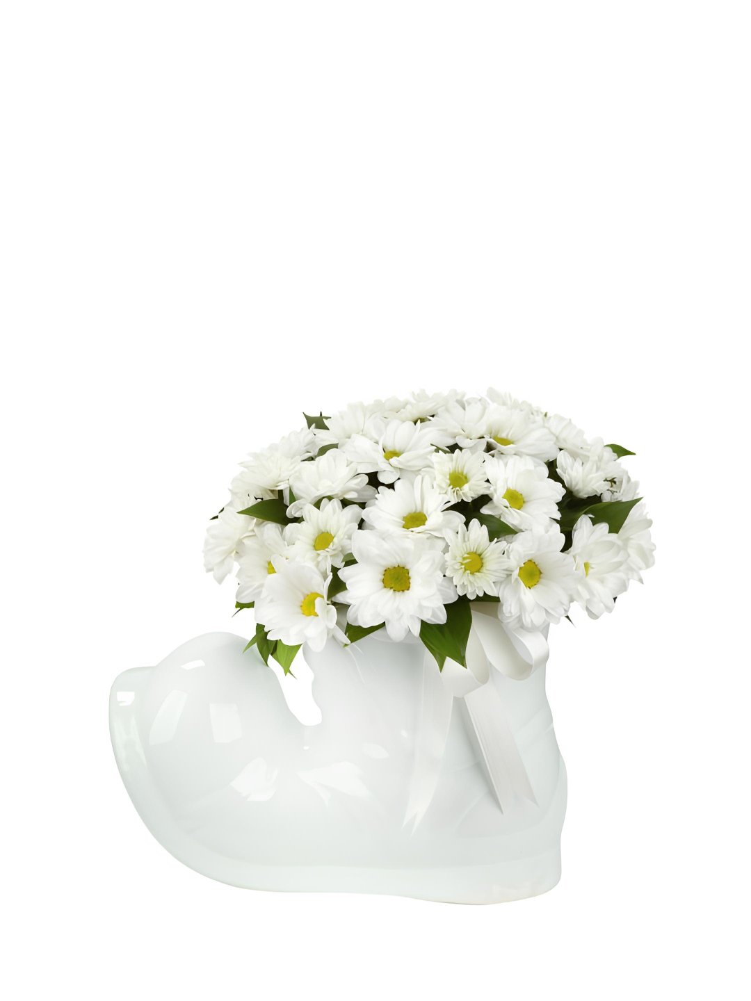 Seramik Papuçda Papatyalar